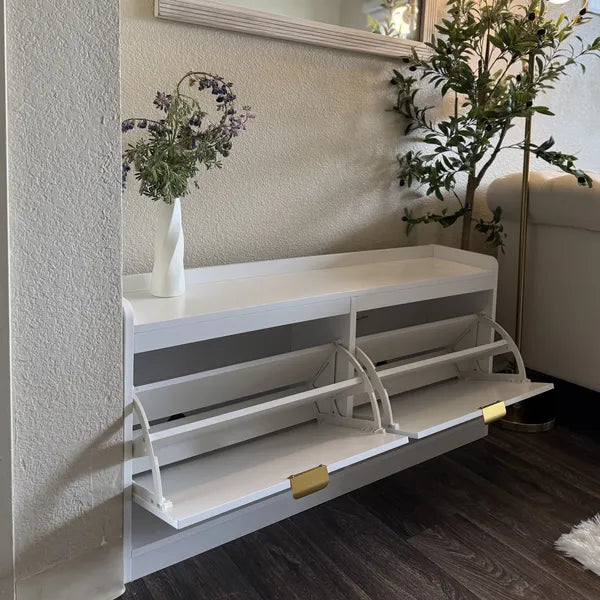 HOMCOM Upholstered Shoe Rack Bench Narrow with 2 Flip Drawers for 8 Pairs - product image 13