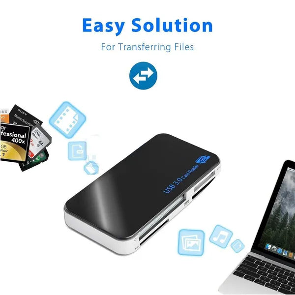 USB 3.0 6 in 1 Memory Card Reader for CF SD microSD XD M2 and MS Cards - product view 3