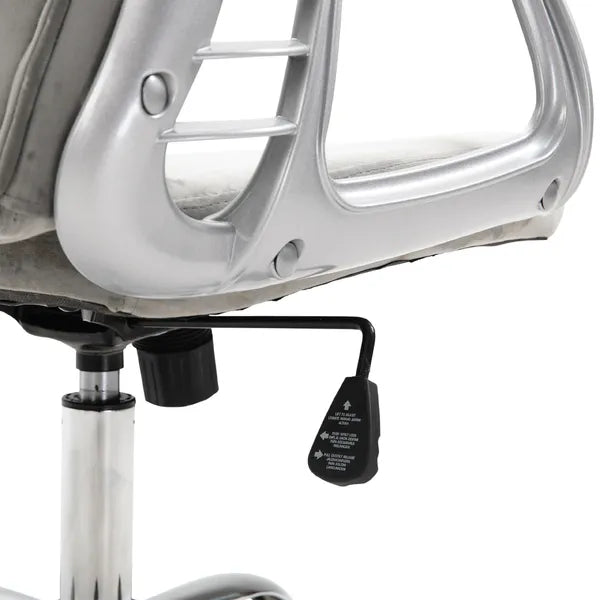 Vinsetto Velvet Office Chair, Button Tufted, Adjustable Swivel, Gray - product image 8