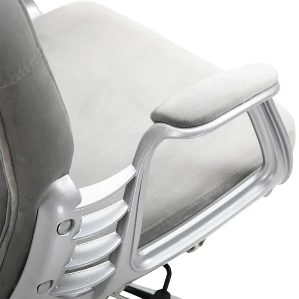 Vinsetto Velvet Office Chair, Button Tufted, Adjustable Swivel, Gray - product image 9