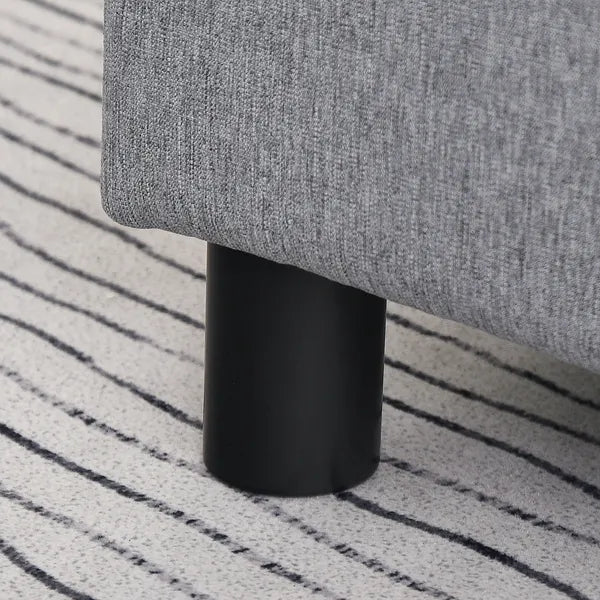 HOMCOM Versatile Accent: 16" Gray Linen Fabric Ottoman Cube Footrest and Pouf - product image 9