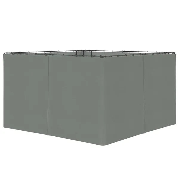 Versatile Gazebo Sidewall Set: 9.84 ft x 11.8 ft Grey 4 Panels with Hooks and Rings for Cabanas - product image 11
