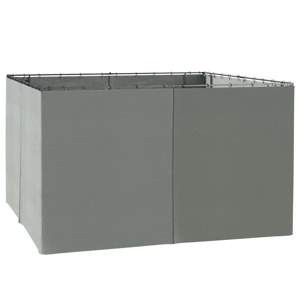 Versatile Gazebo Sidewall Set: 9.84 ft x 11.8 ft Grey 4 Panels with Hooks and Rings for Cabanas - product image 1