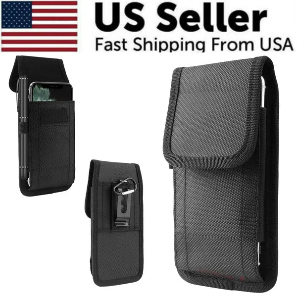 Vertical Nylon Cell Phone Holster with Belt Clip for 5.5-6.5 Inch Phones