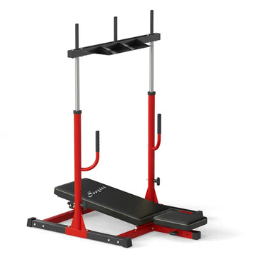 Soozier Vertical Leg Press Machine with Adjustable Leg, Back and Head Positions, Olympic Plate Compatible, Red - product image 1