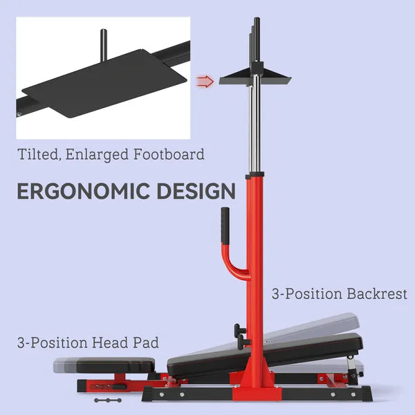 Soozier Vertical Leg Press Machine with Adjustable Leg, Back and Head Positions, Olympic Plate Compatible, Red - product image 6