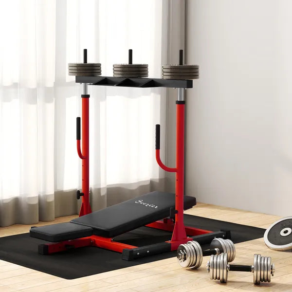 Soozier Vertical Leg Press Machine with Adjustable Leg, Back and Head Positions, Olympic Plate Compatible, Red - product image 10