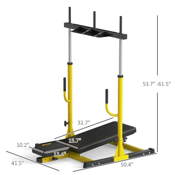 Vertical Leg Press Machine with Adjustable Leg, Back and Head Positions, Olympic Plate Compatible, Yellow - product image 3