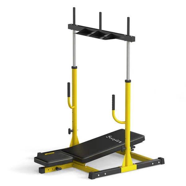 Vertical Leg Press Machine with Adjustable Leg, Back and Head Positions, Olympic Plate Compatible, Yellow - product image 11