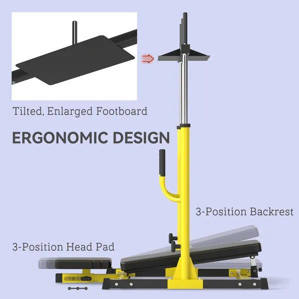 Vertical Leg Press Machine with Adjustable Leg, Back and Head Positions, Olympic Plate Compatible, Yellow - product image 6