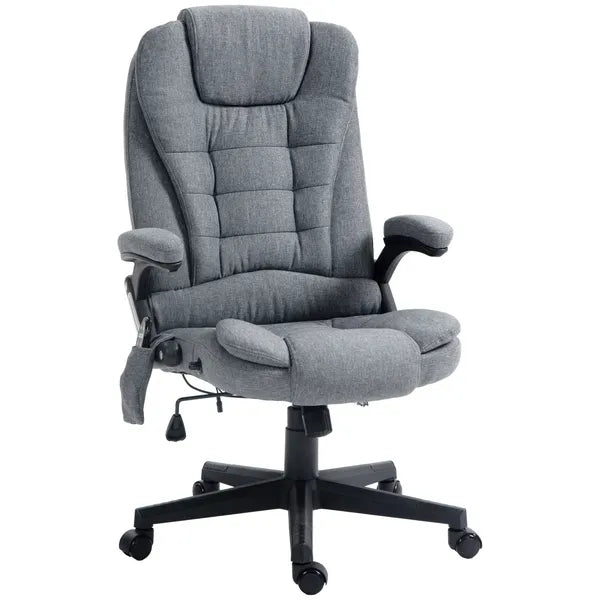 Vinsetto Vibrating Massage Office Chair with Heat, 6 Point, Linen High Back, Reclining, Gray - product image 11