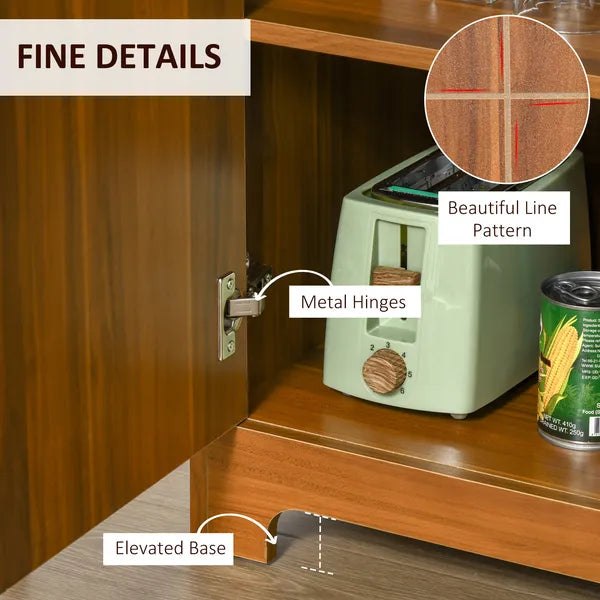 Vintage Wine Cabinet, Brown, with 6-Bottle Holder and Glassware Storage - product image 5