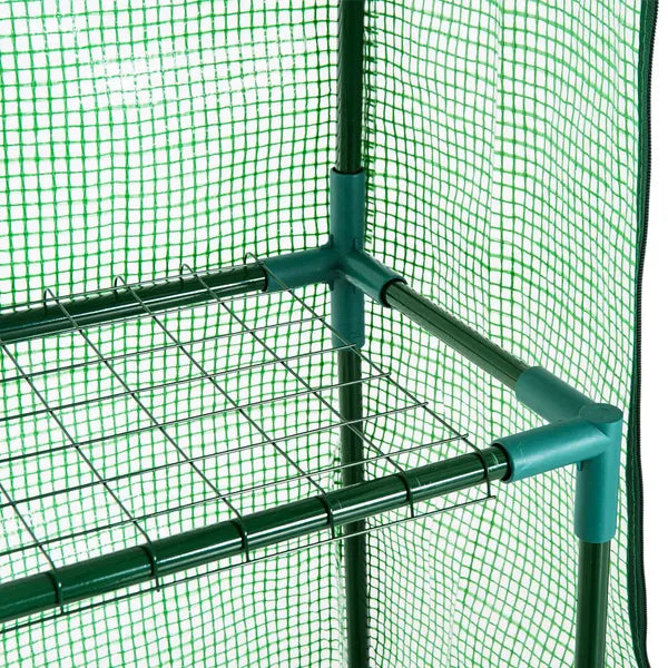 Outsunny Walk-in Greenhouse 56x29x77 inches with 4 Shelves Roll-Up Door Weatherized Cover Green - product image 8