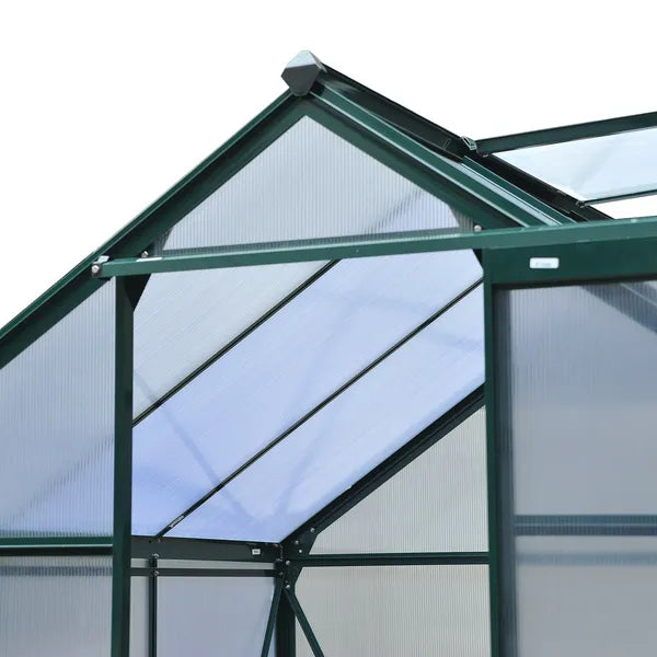 Outsunny Walk In Greenhouse 6 ft X 6 ft X 7 ft Aluminum Polycarbonate Portable Garden Greenhouse With Rooftop Vent and UV-Resistant Walls Dark Green - product image 11
