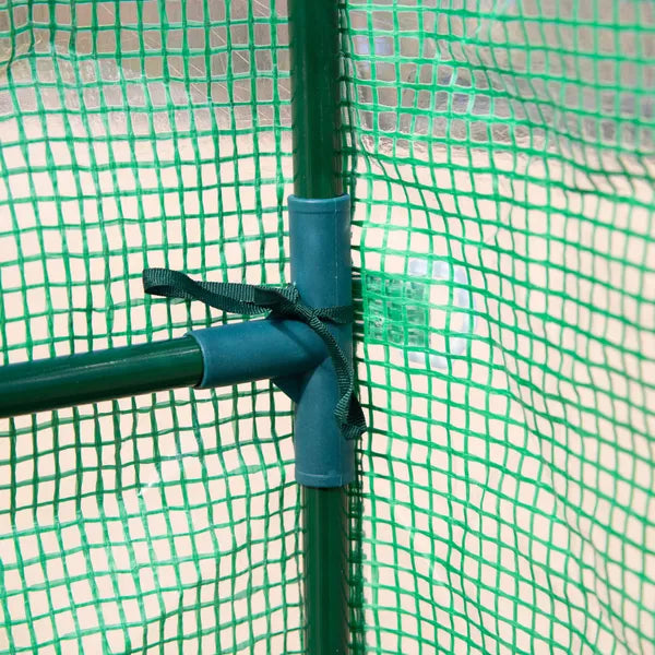 Outsunny Walk-in Greenhouse 7x5x6 ft with PE Cover 3-Tier Shelves Steel Frame Roll-Up Zipper Door for Vegetables Green - product image 8