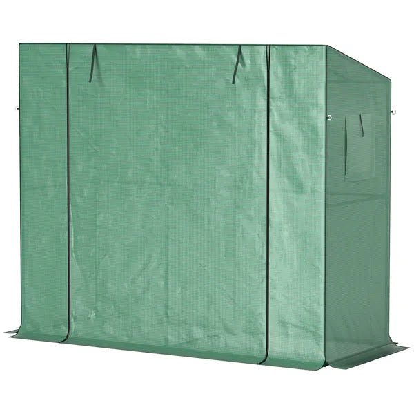 Outsunny Walk-in Portable Greenhouse Small Greenhouse for Outdoors with UV-resistant PE Cover, 6.6 ft x 2.5 ft x 5.6 ft Green - product image 1