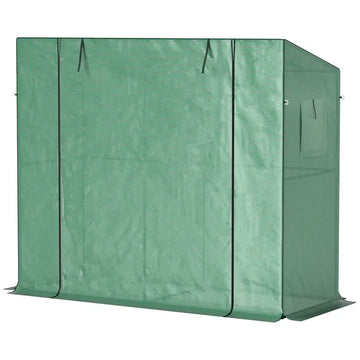 Outsunny Walk-in Portable Greenhouse Small Greenhouse for Outdoors with UV-resistant PE Cover, 6.6 ft x 2.5 ft x 5.6 ft Green - product image 1