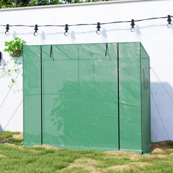 Outsunny Walk-in Portable Greenhouse Small Greenhouse for Outdoors with UV-resistant PE Cover, 6.6 ft x 2.5 ft x 5.6 ft Green - product image 8