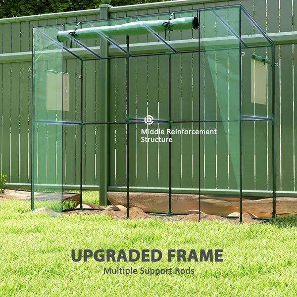 Outsunny Walk-in Portable Greenhouse Small Greenhouse for Outdoors with UV-resistant PE Cover, 6.6 ft x 2.5 ft x 5.6 ft Green - product image 4