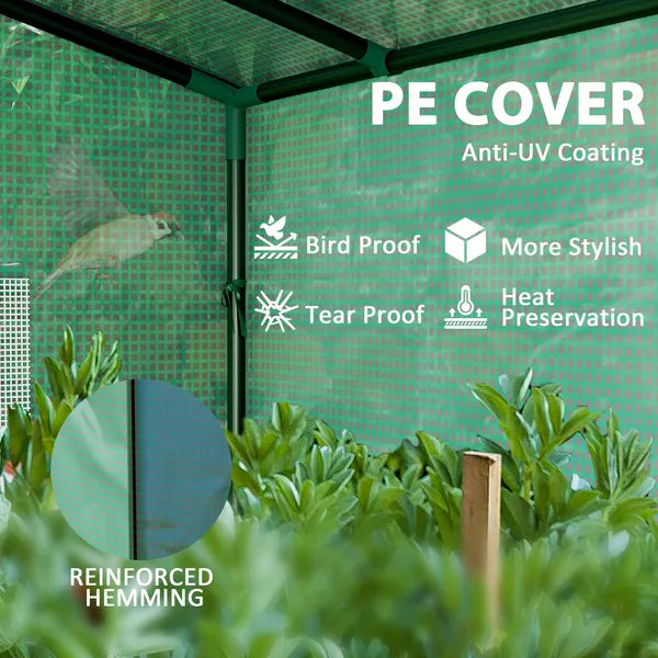 Outsunny Walk-in Portable Greenhouse Small Greenhouse for Outdoors with UV-resistant PE Cover, 6.6 ft x 2.5 ft x 5.6 ft Green - product image 5