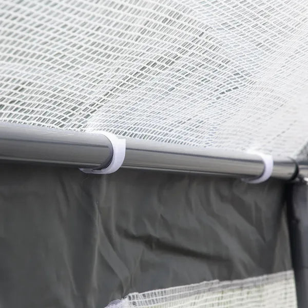 Outsunny Walk-In Tunnel Greenhouse 12x7 White Dark Grey with Roll Up Windows Zippered Mesh Door - product image 9