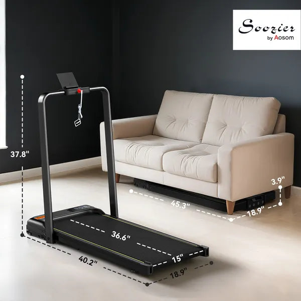 Soozier Foldable Walking Pad Treadmill 0.6-6.2 MPH with Incline LED Display and Remote Control - product image 3