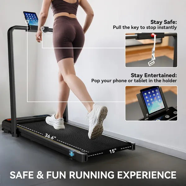 Soozier Foldable Walking Pad Treadmill 0.6-6.2 MPH with Incline LED Display and Remote Control - product image 8
