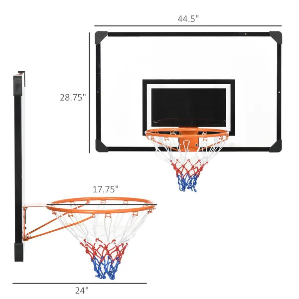 Soozier Wall Mounted Basketball Hoop Mini with 45'' x 29'' Shatter Proof Backboard Durable Rim for Indoor Outdoor - product image 3