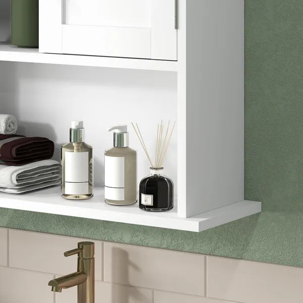 HOMCOM Wall Mounted Bathroom Cabinet, Modern Bathroom Wall Cabinet with 2 Doors and Adjustable Shelf, White - product image 9