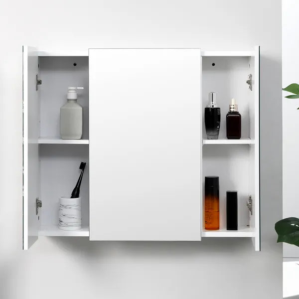 Kleankin Wall Mounted Mirror Cabinet, Bathroom Medicine Cabinet with Mirror, 3 Doors and Adjustable Shelves, White - product image 10