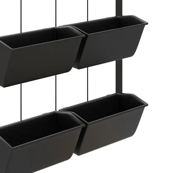 Outsunny Wall Planter with 6 Pots, 3-Tier Design, Black, for Flowers and Vegetables, Enhances Garden Space - product image 8