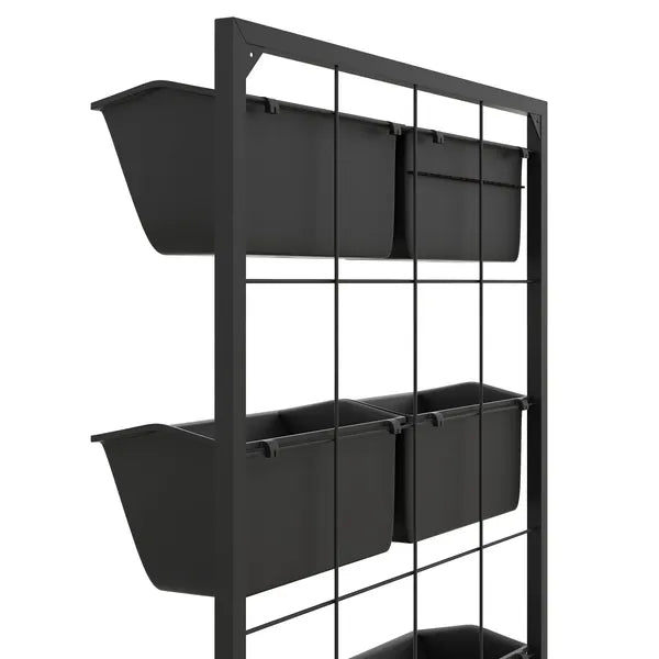 Outsunny Wall Planter with 6 Pots, 3-Tier Design, Black, for Flowers and Vegetables, Enhances Garden Space - product image 9