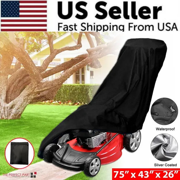 Waterproof Heavy Duty Lawn Mower Cover with UV Protection Universal Fit