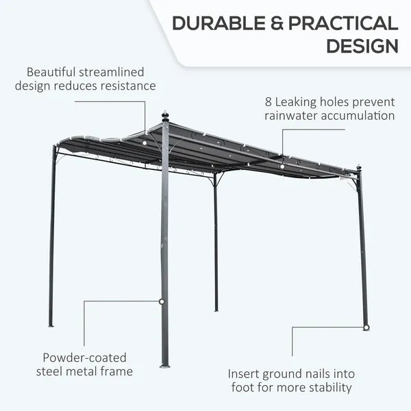 Outsunny Weatherproof Backyard Oasis: 10x10 Gray Gazebo Canopy Shelter with Patio Flair - product image 4