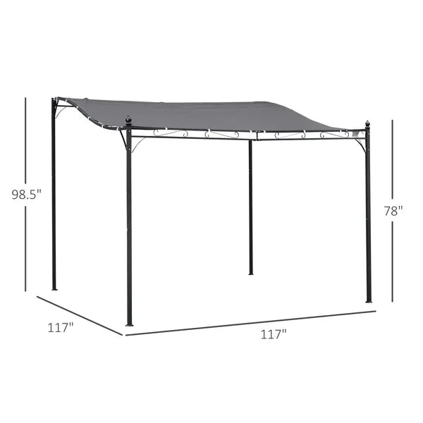 Outsunny Weatherproof Backyard Oasis: 10x10 Gray Gazebo Canopy Shelter with Patio Flair - product image 3