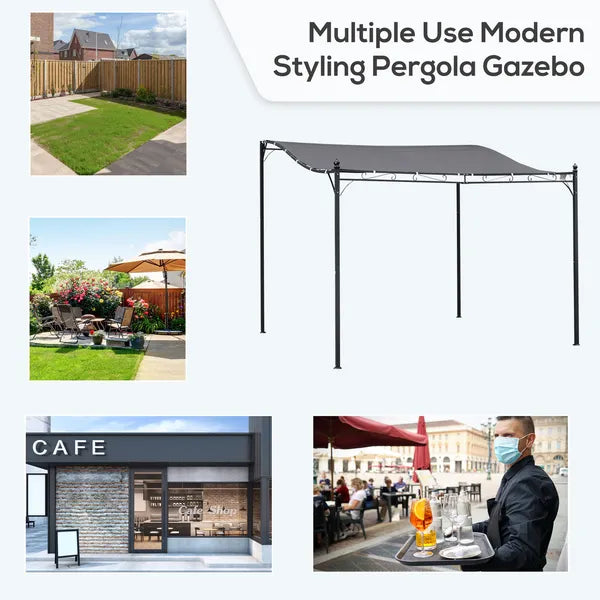 Outsunny Weatherproof Backyard Oasis: 10x10 Gray Gazebo Canopy Shelter with Patio Flair - product image 6