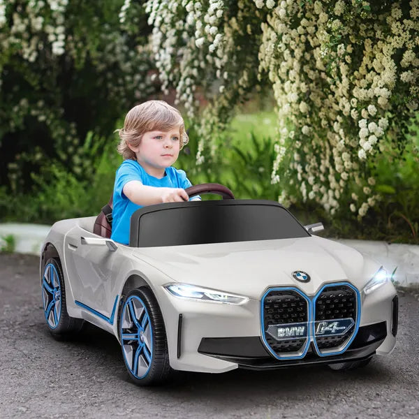 White 12V Electric Kids' Car, Remote Control, Suspension System, Safe Outdoor Play Ride-On - product image 2