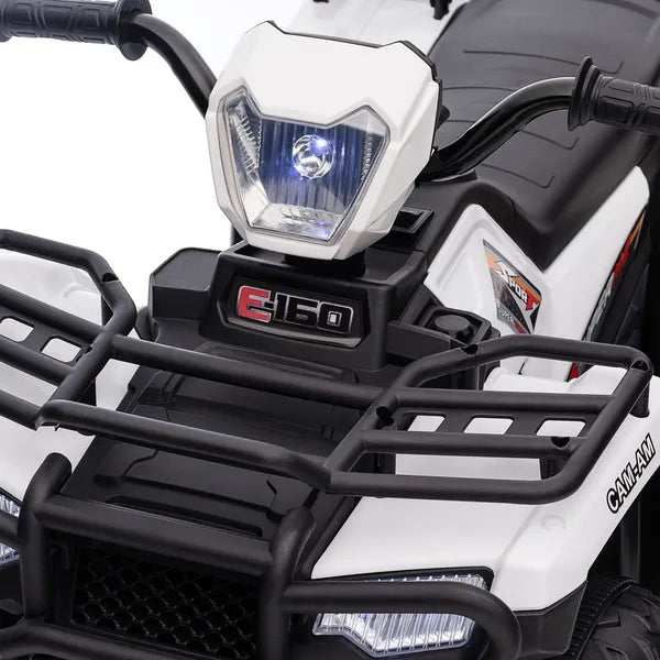 White 12V Kids ATV Electric Ride-On Car 4 Wheeler with Music LED Headlights for Children 3-5 Years - product image 9