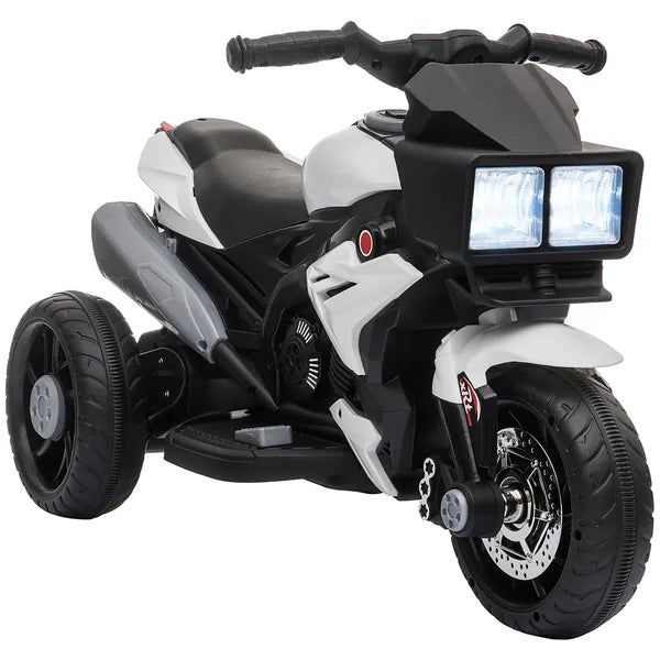 White Kids Electric Motorbike 6V Ride-On Motorcycle with Music Horn Headlights - product image 1