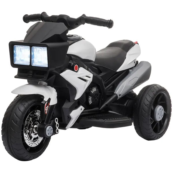 White Kids Electric Motorbike 6V Ride-On Motorcycle with Music Horn Headlights - product image 11