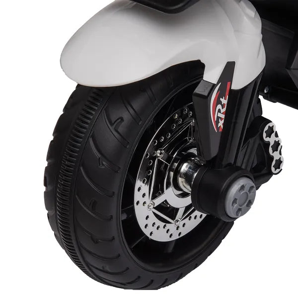 White Kids Electric Motorbike 6V Ride-On Motorcycle with Music Horn Headlights - product image 9