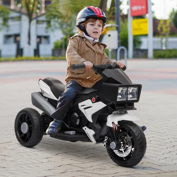 White Kids Electric Motorbike 6V Ride-On Motorcycle with Music Horn Headlights - product image 10