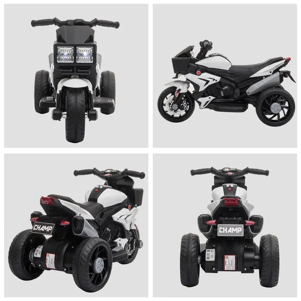 White Kids Electric Motorbike 6V Ride-On Motorcycle with Music Horn Headlights - product image 8