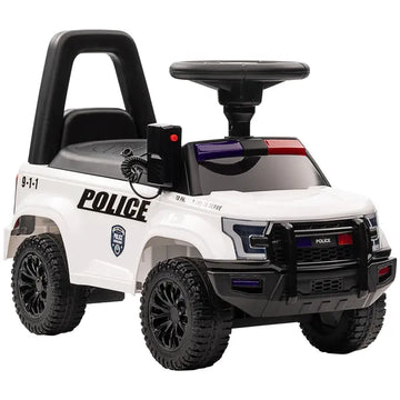 Kids Police Ride-On Push Car with Hidden Storage White Ages 18-60 Months - product image 1
