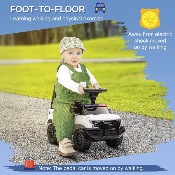 Kids Police Ride-On Push Car with Hidden Storage White Ages 18-60 Months - product image 5