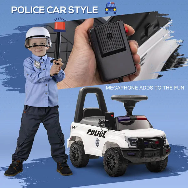 Kids Police Ride-On Push Car with Hidden Storage White Ages 18-60 Months - product image 4