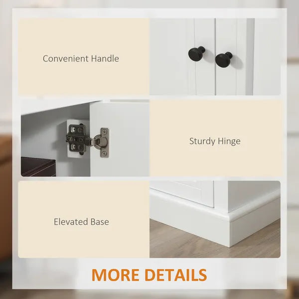 White Sideboard Buffet Cabinet with 2 Storage Drawers 2 Door Kitchen Cabinet for Living Room Entryway - product image 6