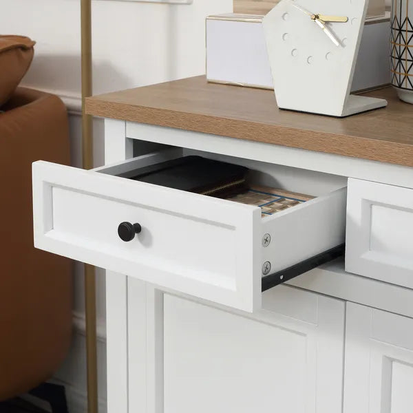 White Sideboard Buffet Cabinet with 2 Storage Drawers 2 Door Kitchen Cabinet for Living Room Entryway - product image 8