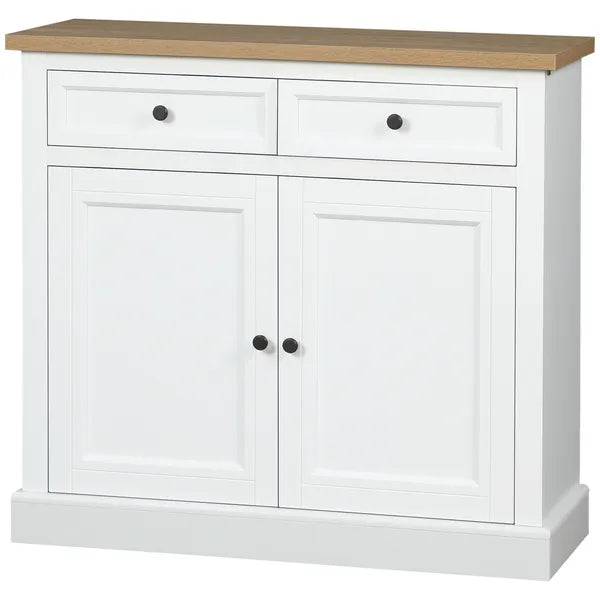 White Sideboard Buffet Cabinet with 2 Storage Drawers 2 Door Kitchen Cabinet for Living Room Entryway - product image 11