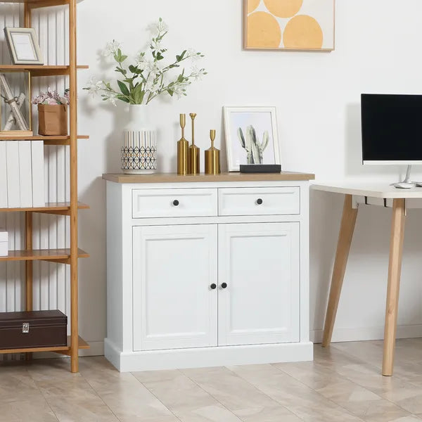 White Sideboard Buffet Cabinet with 2 Storage Drawers 2 Door Kitchen Cabinet for Living Room Entryway - product image 2